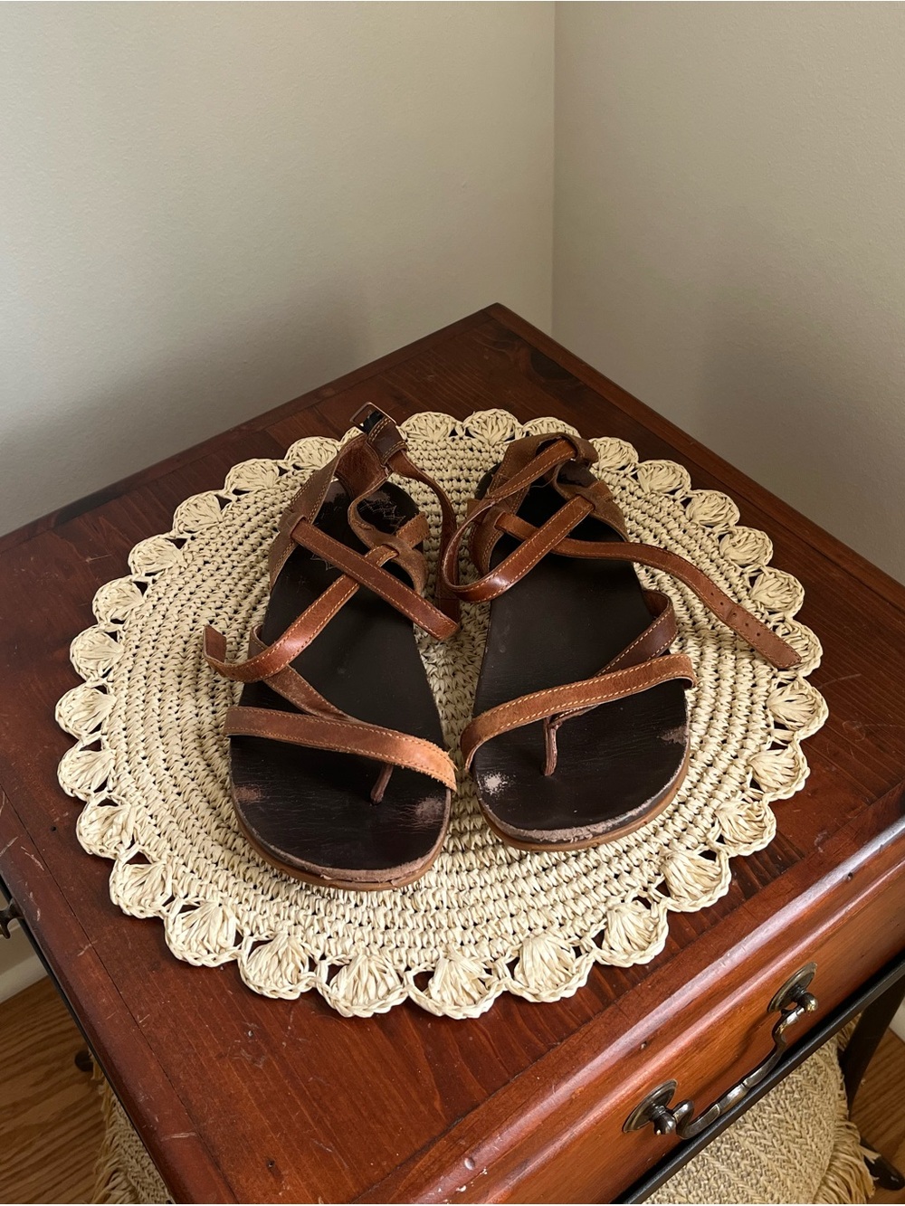 Chaco Brown Leather Strappy Gladiator Sandals Size 8